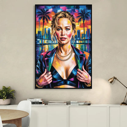 Mocking Flame Living Room - Black Canvas Wall Art