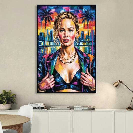 Mocking Flame Living Room - Black Canvas Wall Art