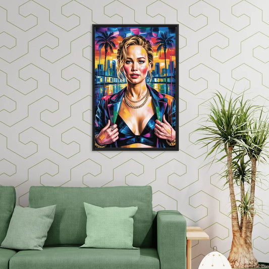 Mocking Flame - Living Room Black Frame Canvas