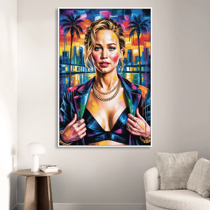 Mocking Flame Living Room - White Canvas Wall Art