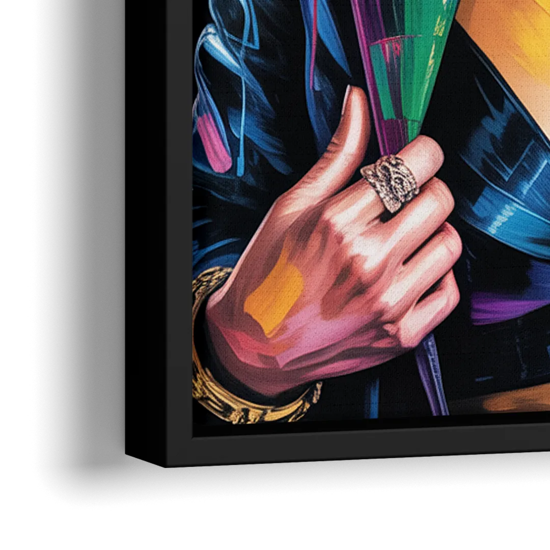 Mocking Flame - Close-Up Black Frame Canvas