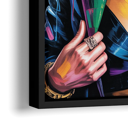 Mocking Flame - Close-Up Black Frame Canvas
