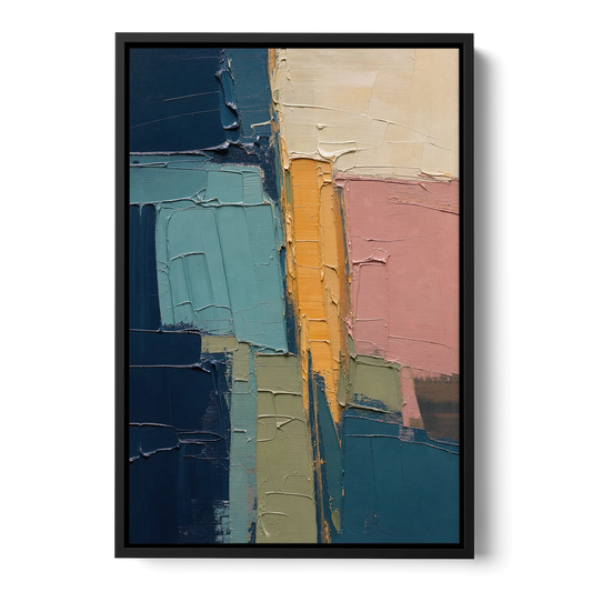 Modern Abstract Amber Seam for the Office - Black Framed Canvas Wall Art - Front