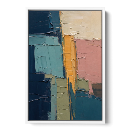 Modern Abstract Amber Seam for the Office - White Framed Canvas Wall Art - Front