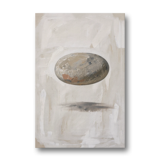 Modern Abstract Canvas Prints with Floating River Stone - Canvas Wall Art - Front