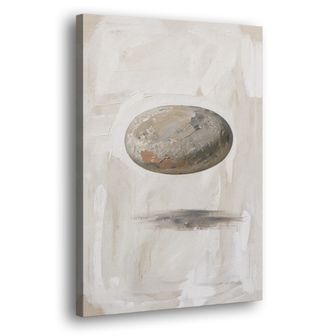Modern Abstract Canvas Prints with Floating River Stone - Canvas Wall Art - Side
