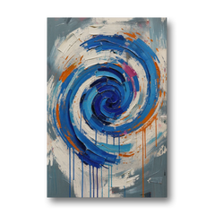 Modern Abstract Canvas Wall Art of a Cobalt Whirlpool - Canvas Wall Art - Front