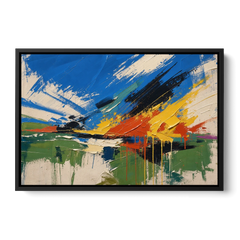 Modern Abstract High Summer Burst - Black Framed Canvas Wall Art - Front