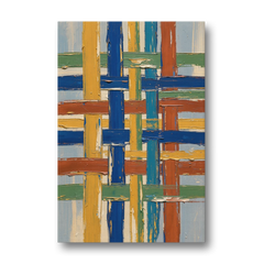 Modern Abstract Woven Color Lattice - Canvas Wall Art - Front
