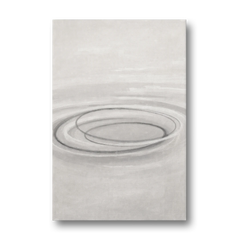 Modern Black White and Grey Abstract Ripple Rings - Canvas Wall Art - Front