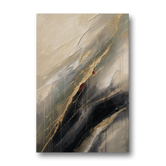 Modern Black and Gold Abstract Marble Veins - Canvas Wall Art - Front