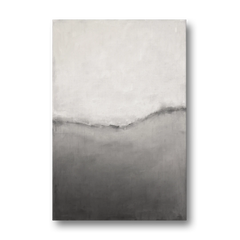 Modern Black and White Abstract Feathered Grey Seam - Canvas Wall Art - Front