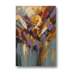 Modern Jewel Tone Abstract Violet Thicket - Canvas Wall Art - Front
