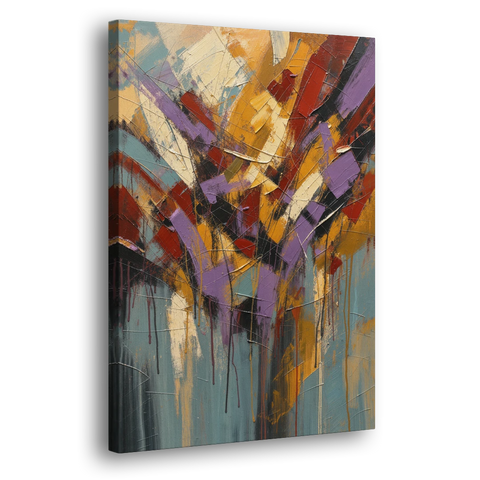 Modern Jewel Tone Abstract Violet Thicket - Canvas Wall Art - Side