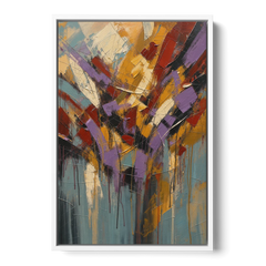 Modern Jewel Tone Abstract Violet Thicket - White Framed Canvas Wall Art - Front