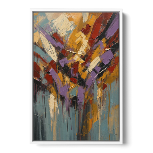 Modern Jewel Tone Abstract Violet Thicket - White Framed Canvas Wall Art - Front