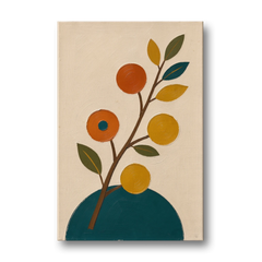 Modern Living Room Wall Art with Blossoming Branch - Canvas Wall Art - Front