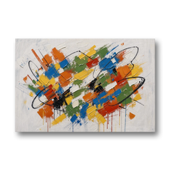 Modern Looping Color Dabs for the Living Room - Canvas Wall Art - Front