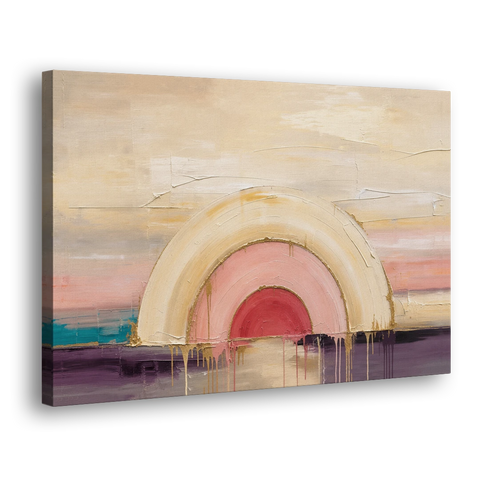 Modern Neutral Nested Blush Arches - Canvas Wall Art