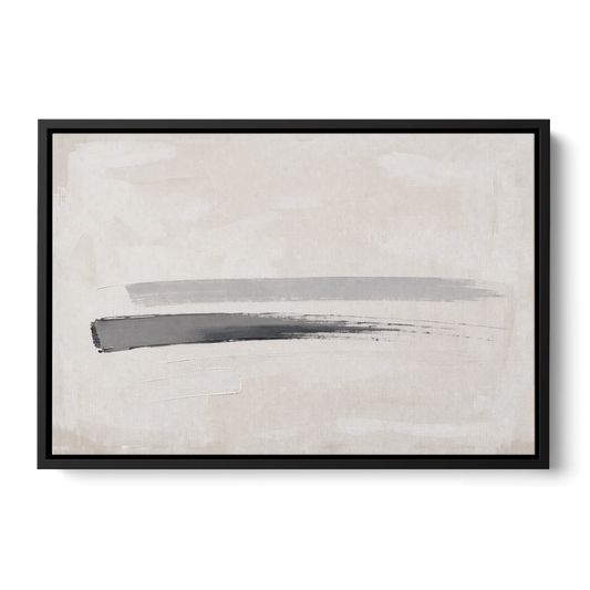 Modern Office Wall Decor with One Graphite Stroke - Black Framed Canvas Wall Art - Front