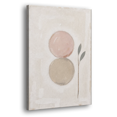 Modern Organic Wall Art with Blush and Clay Circles - Canvas Wall Art - Side