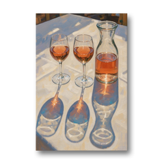Modern Rosé Shadows in Midday Sun for the Dining Room - Canvas Wall Art - Front
