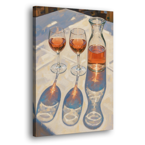 Modern Rosé Shadows in Midday Sun for the Dining Room - Canvas Wall Art - Side