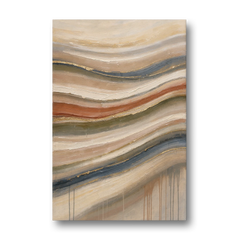 Modern Sandstone Strata with Gold Seams for the Bathroom - Canvas Wall Art - Front