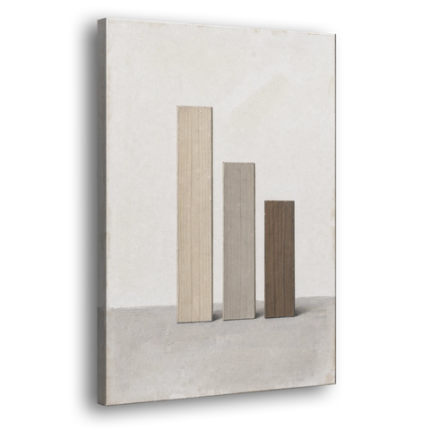 Modern Scandinavian Wall Art of Three Wooden Slats - Canvas Wall Art - Side