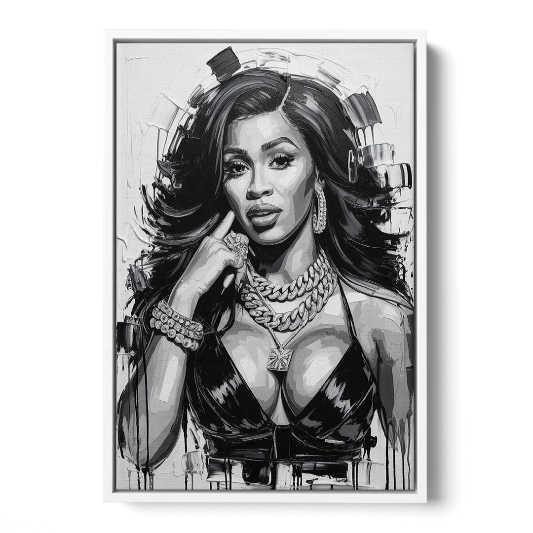 Money Move Front - White Canvas Wall Art