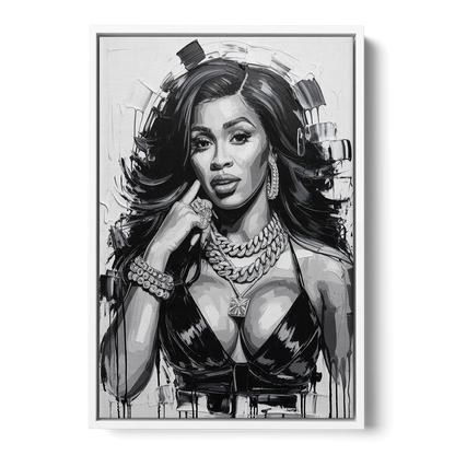 Money Move Front - White Canvas Wall Art