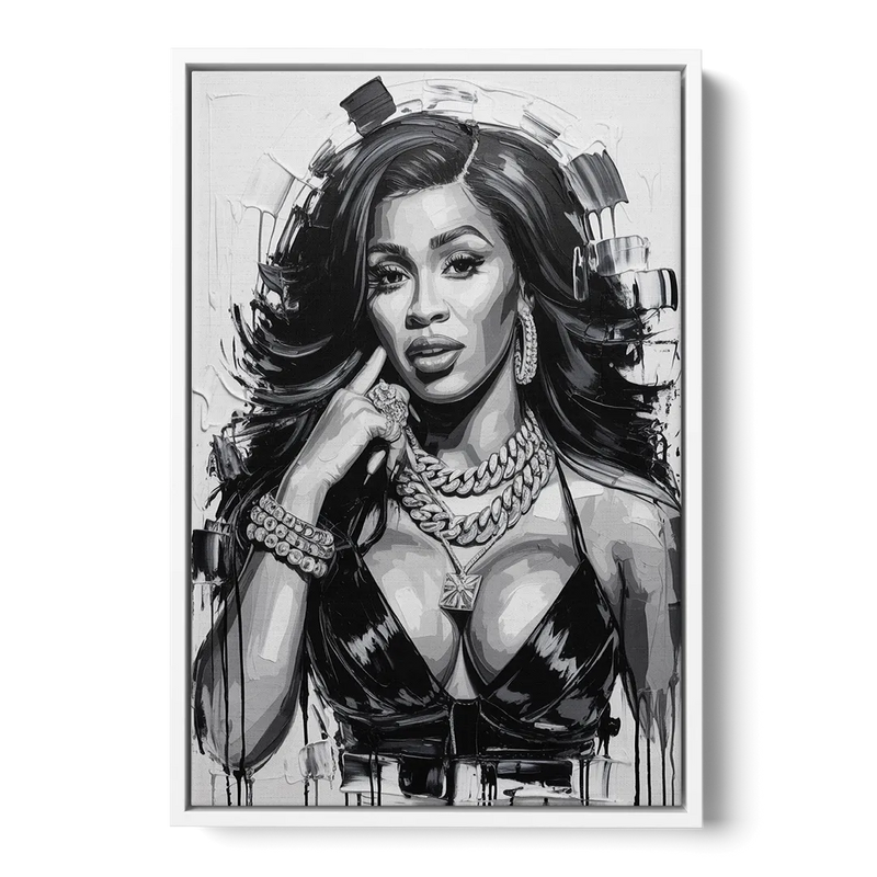 Money Move Front - White Canvas Wall Art