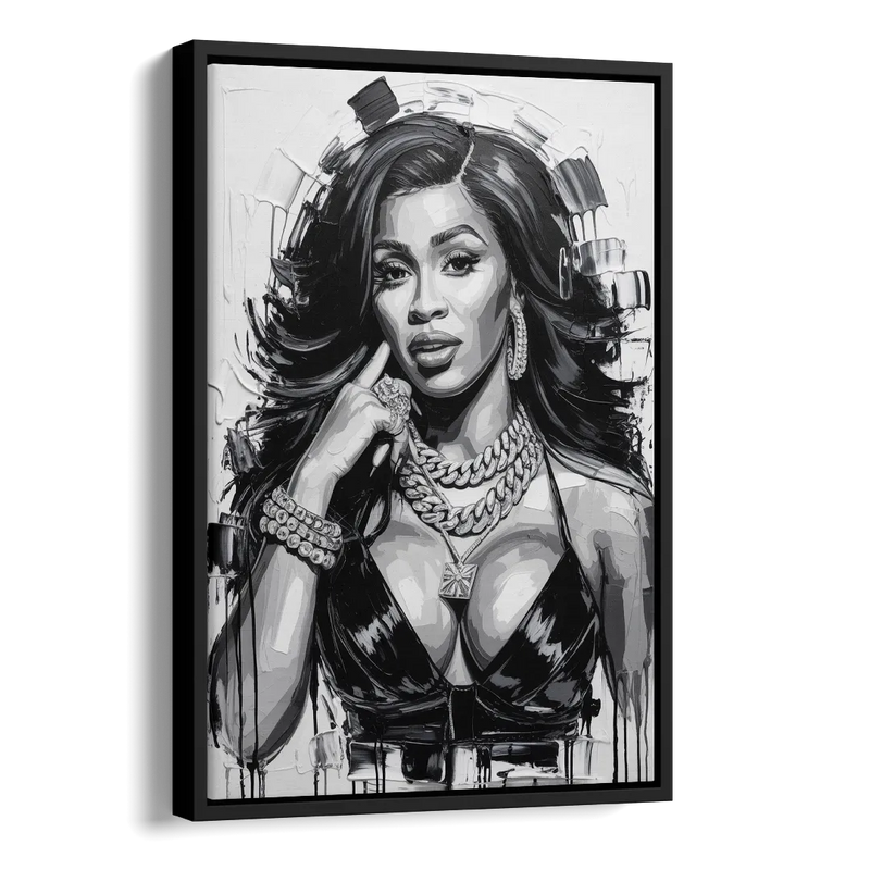 Money Move Side - Black Canvas Wall Art