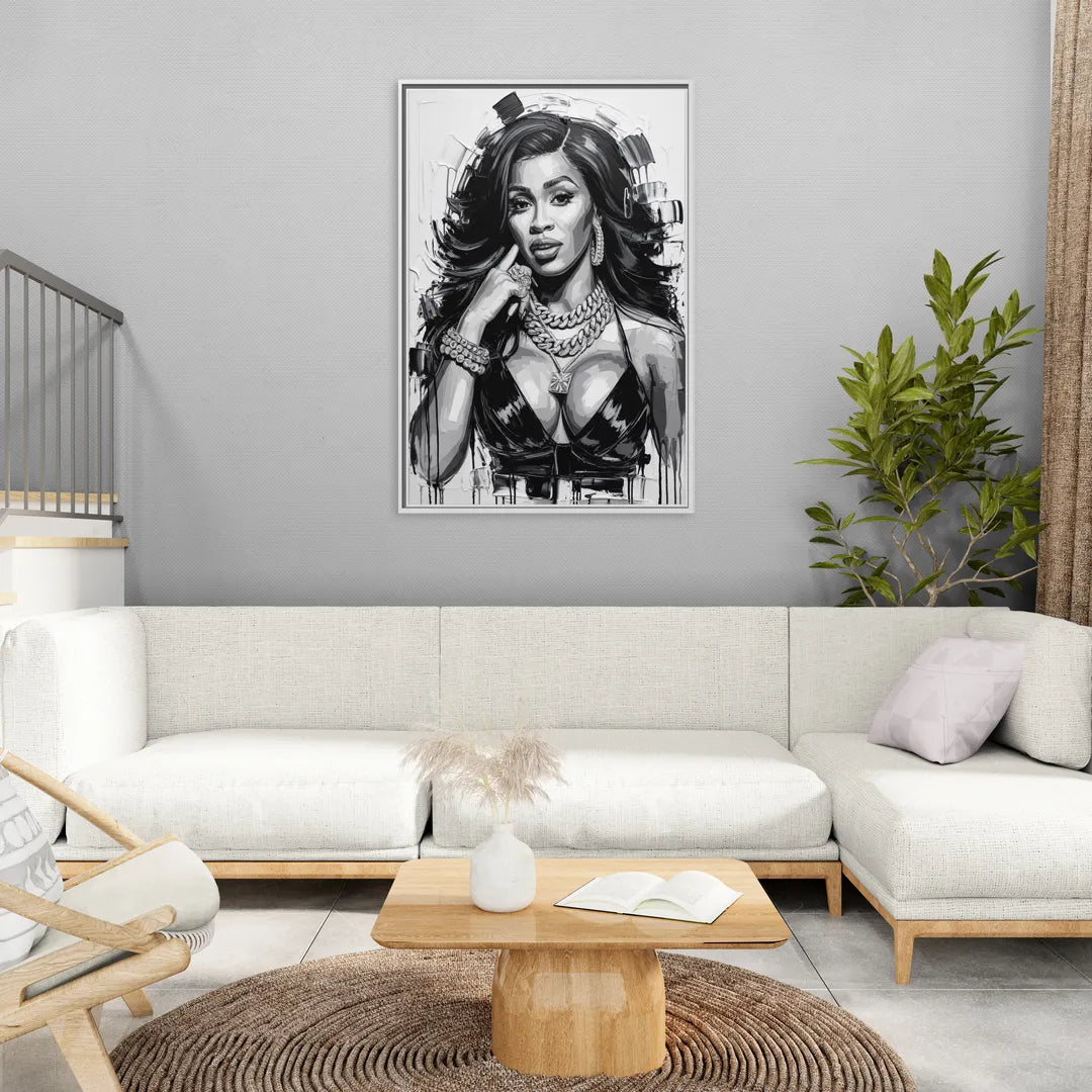 Money Move - Living Room White Frame Canvas