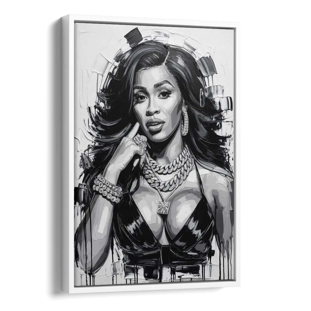 Money Move Side - White Canvas Wall Art