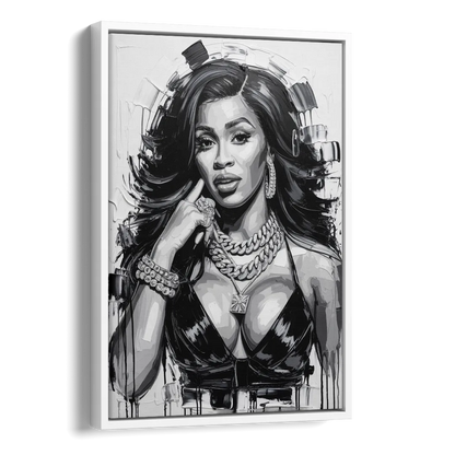 Money Move Side - White Canvas Wall Art