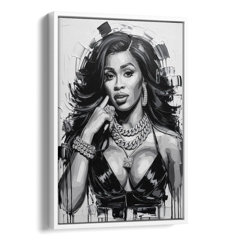 Money Move Side - White Canvas Wall Art