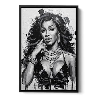 Money Move Front - Black Canvas Wall Art