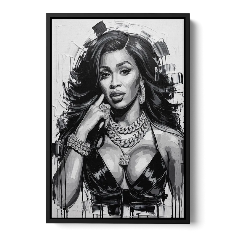 Money Move Front - Black Canvas Wall Art