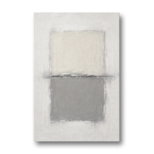 Monochrome Abstract Wall Art with a Charcoal Seam - Canvas Wall Art - Front
