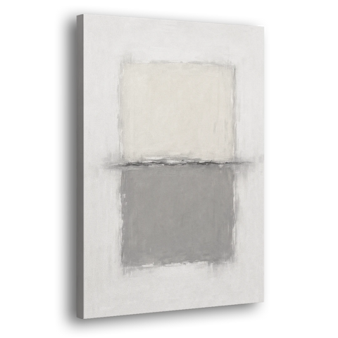 Monochrome Abstract Wall Art with a Charcoal Seam - Canvas Wall Art - Side