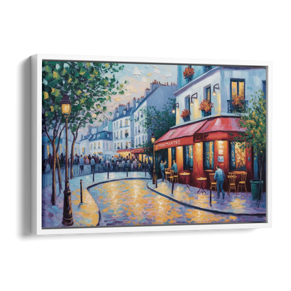 Montmartre Moments Side - White Canvas Wall Art