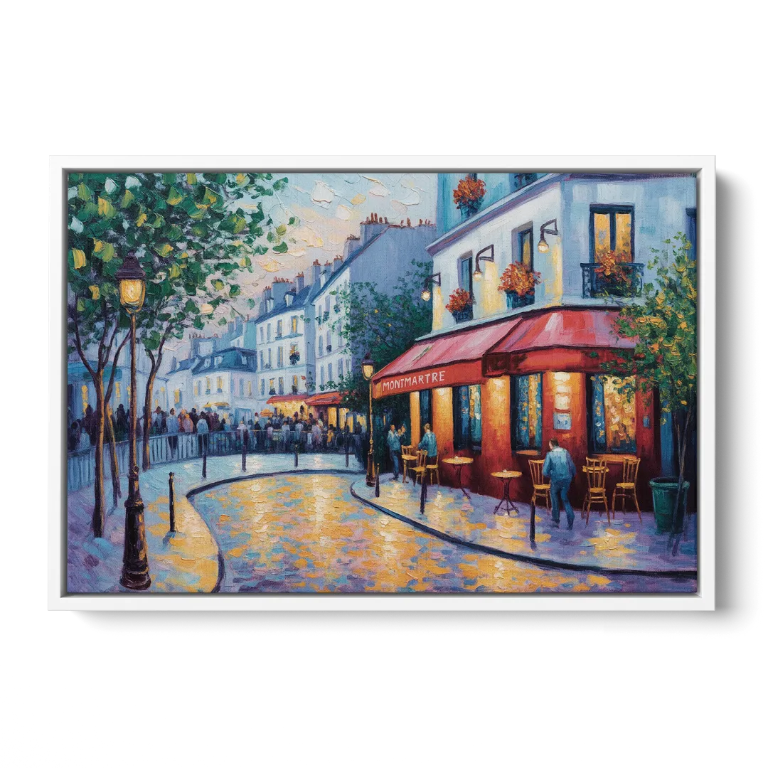 Montmartre Moments Front - White Canvas Wall Art