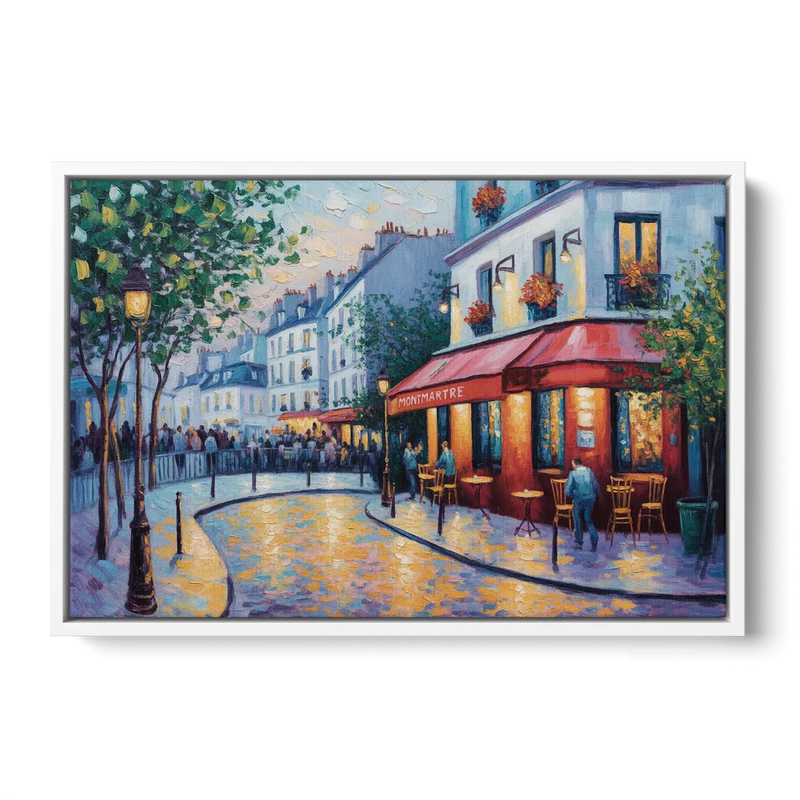 Montmartre Moments Front - White Canvas Wall Art