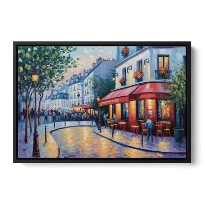 Montmartre Moments Front - Black Canvas Wall Art