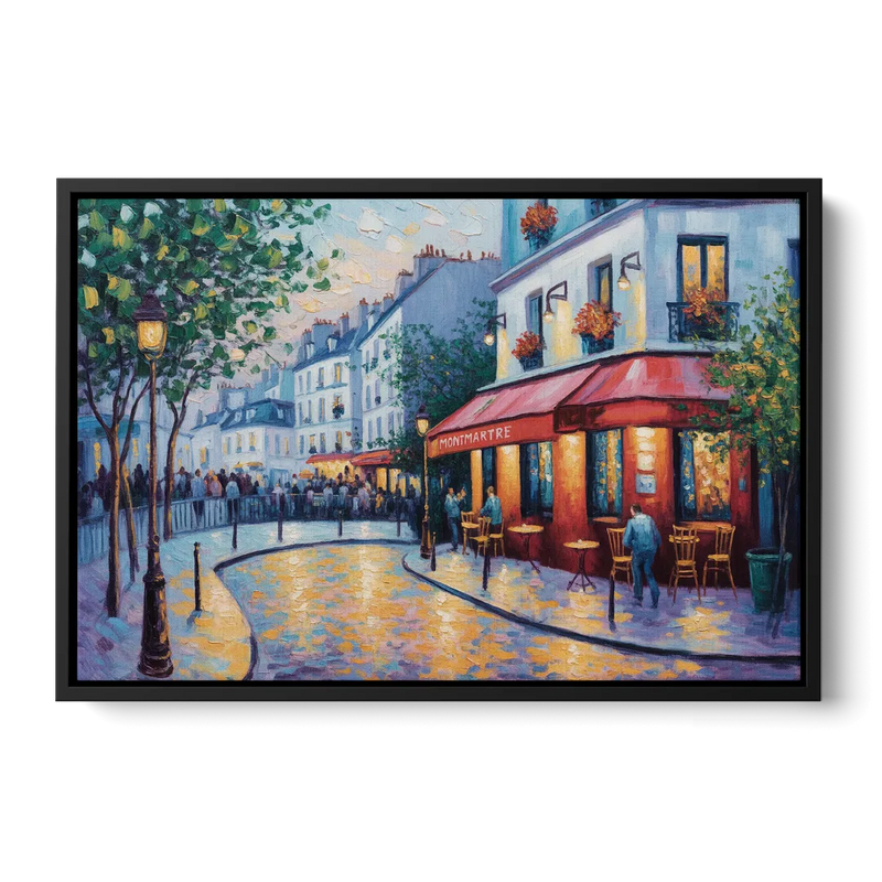Montmartre Moments Front - Black Canvas Wall Art