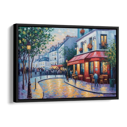 Montmartre Moments Side - Black Canvas Wall Art