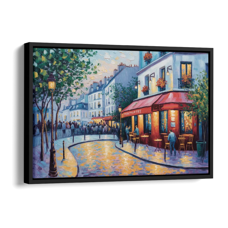 Montmartre Moments Side - Black Canvas Wall Art