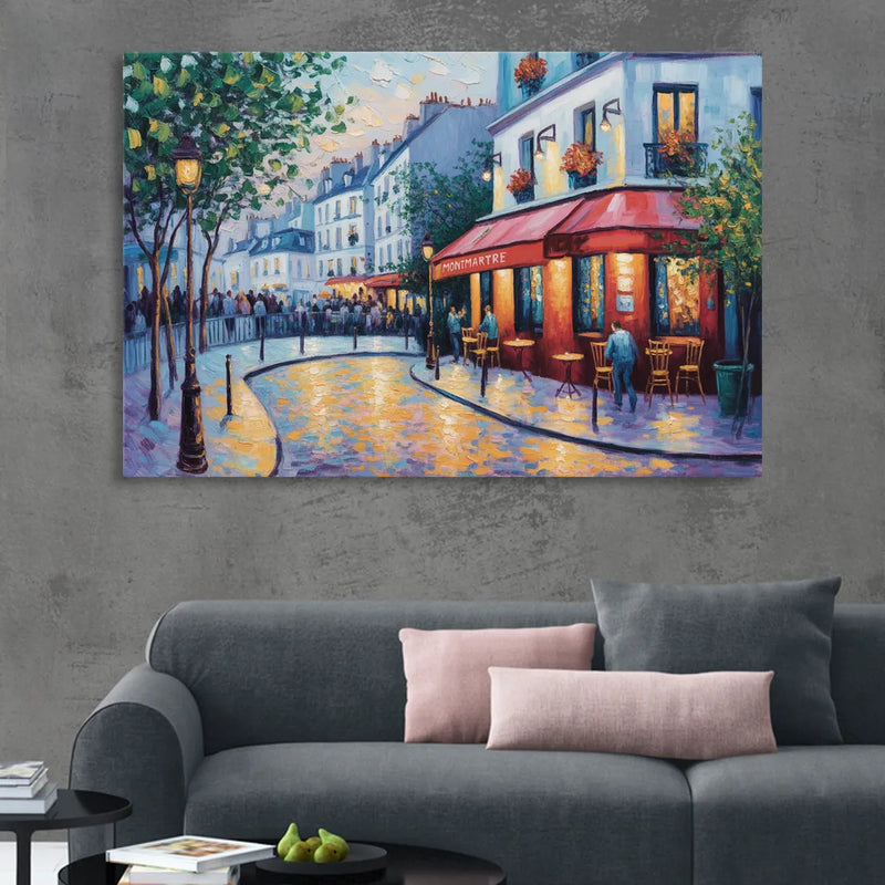 Montmartre Moments Living Room - Canvas Wall Art