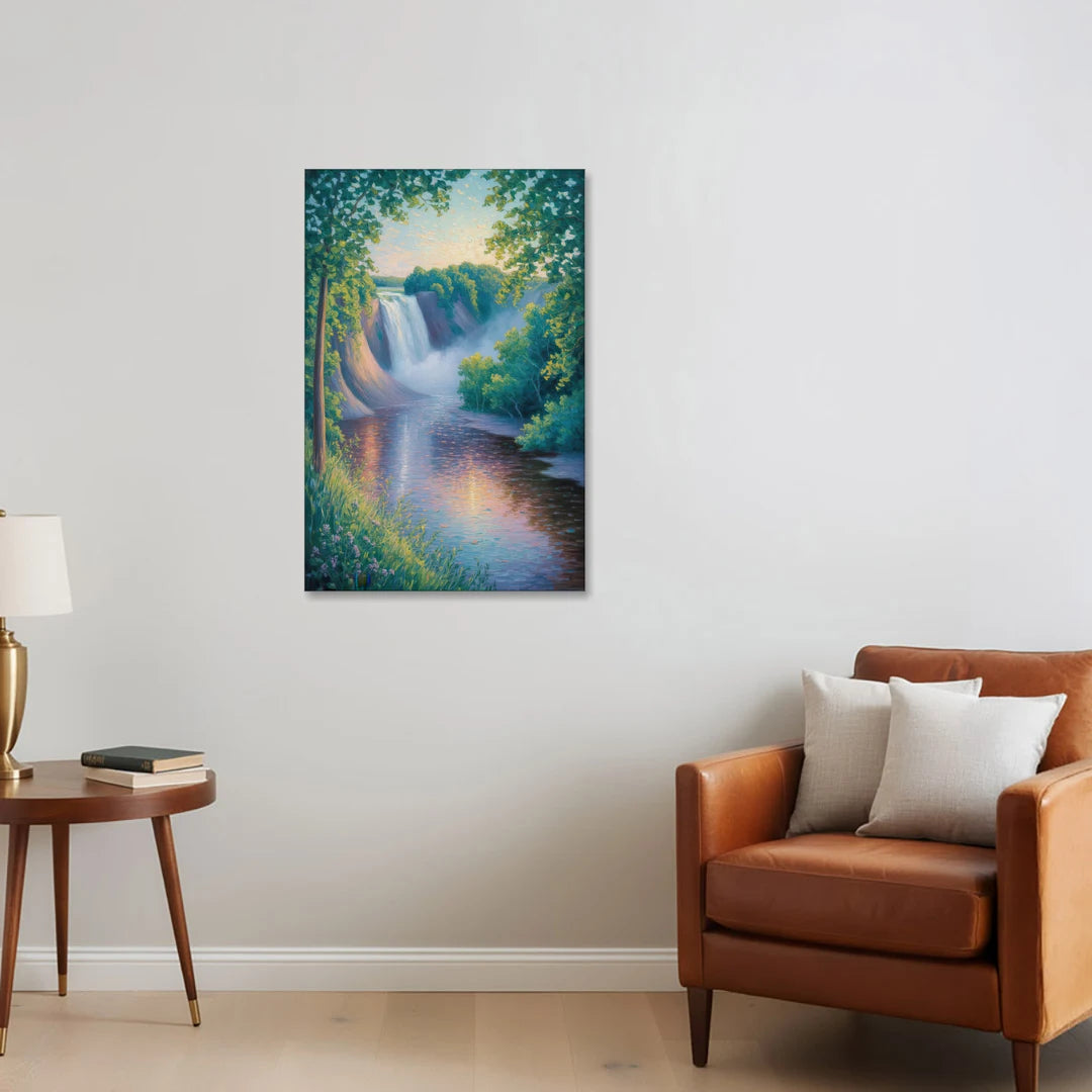 Montmorency Falls Panorama - Canvas Wall Art - Sofa - 24x36